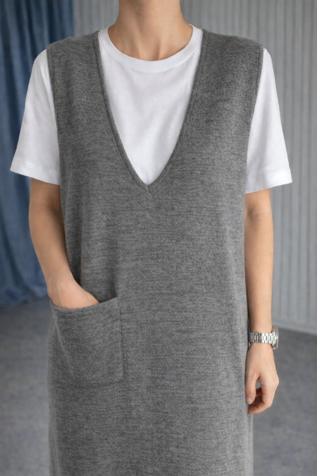 Gri Cepli Marka Model Triko Elbise