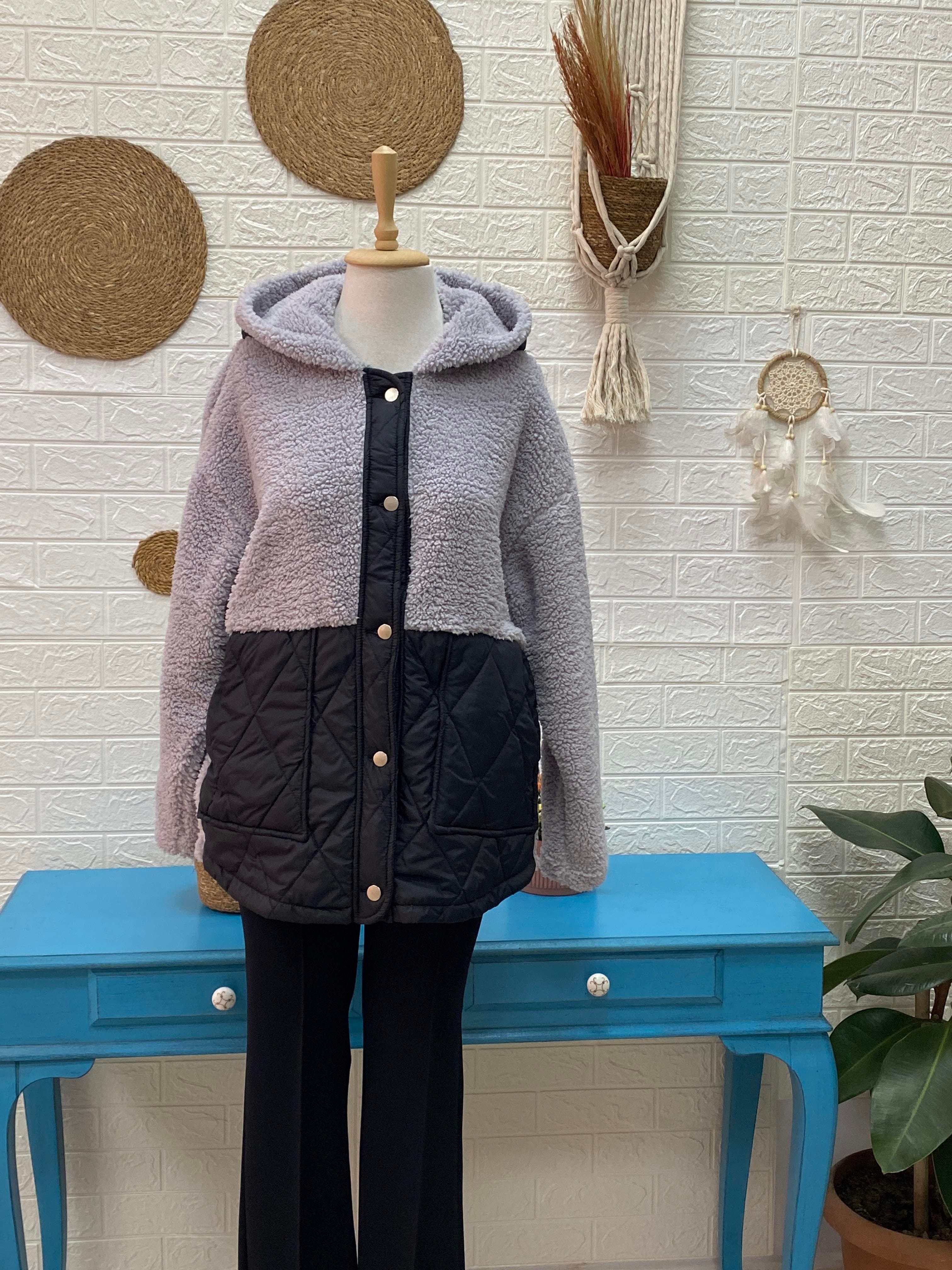 KAPİTONE DETAYLI TEDDY CEKET