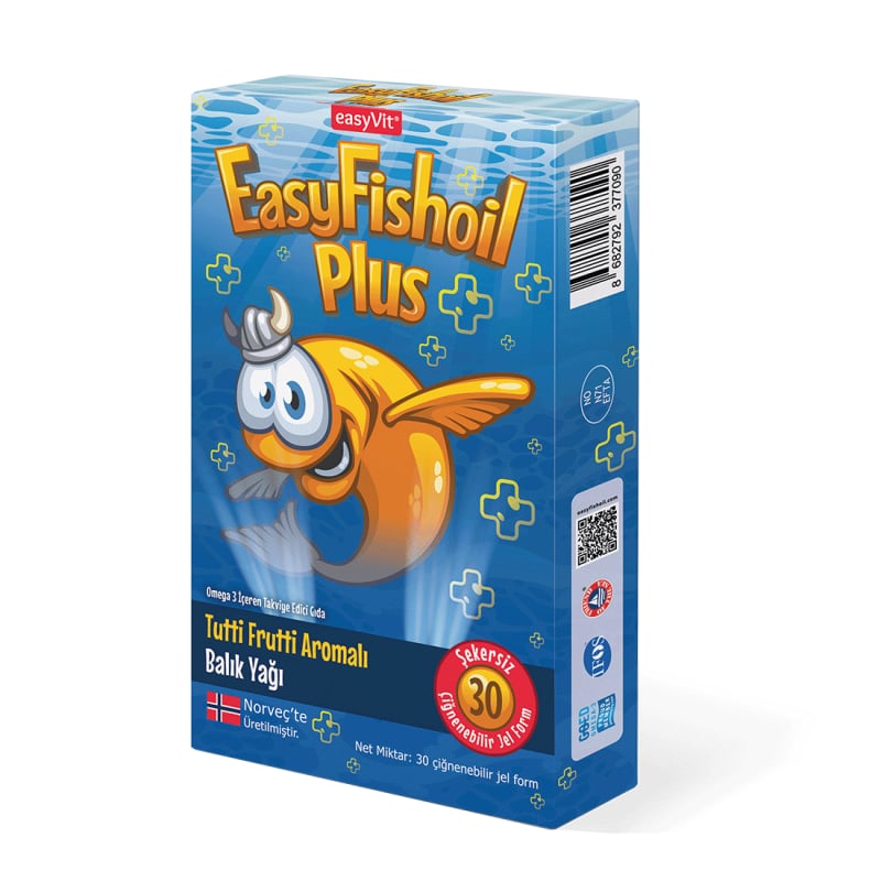 Çocuk VitaminleriEASYLINE SAGLIK URUNLERI SANEASYTUTTIFRUTEASYFISHOIL PLUS TUTTI FRUTTI 30 SOFT JEL