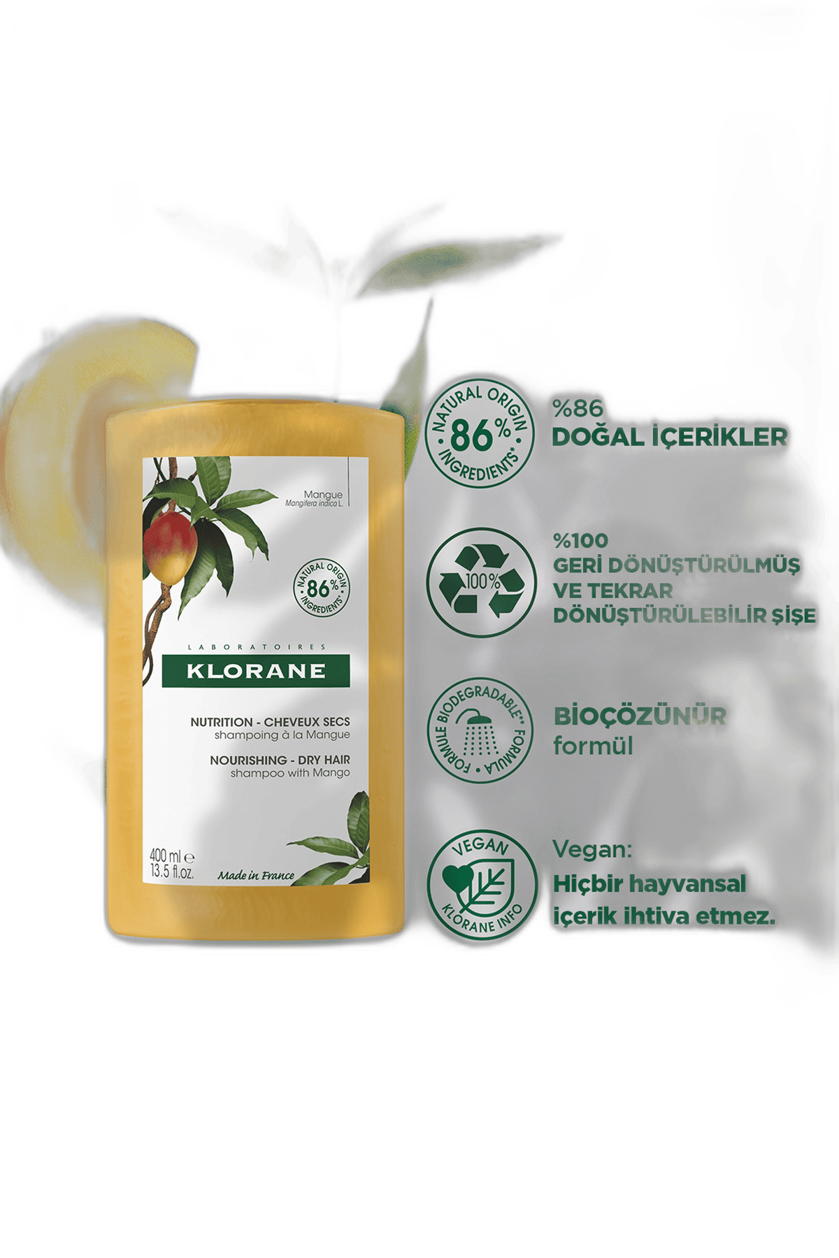 KLORANE MANGO ICEREN BESLEYICI SAMPUAN 400 ml şişeGüçlendirici-yıpranma KarşıtıPIERRE FABRE1MST-9375KLORANE MANGO ICEREN BESLEYICI SAMPUAN 400 ml şişe
