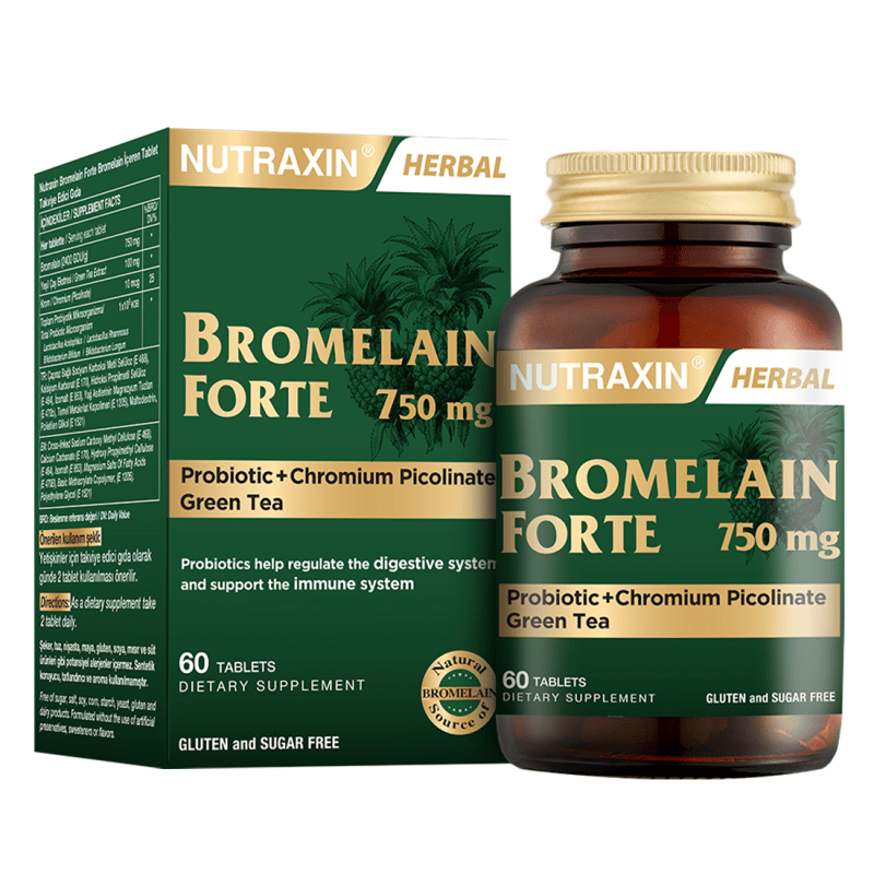 Nutraxin Bromelain Forte 750 mg 60 TabletSindirimNutraxinNTRX-BROMELAINFORTE60Nutraxin Bromelain Forte 750 mg 60 Tablet