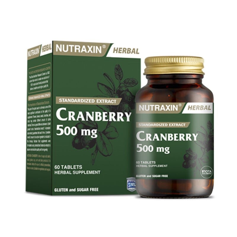 Nutraxin Cranberry 500 mg 60 TabletCranberryNutraxinNTRX-CRANBERRY60Nutraxin Cranberry 500 mg 60 Tablet