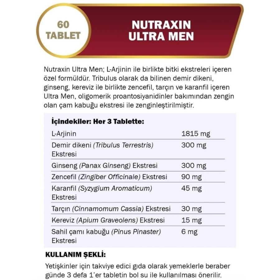 Nutraxin Green Power Ultra Men 60 TabletErkek SağlığıNutraxinNTRX-GREENPOWERMEN60Nutraxin Green Power Ultra Men 60 Tablet