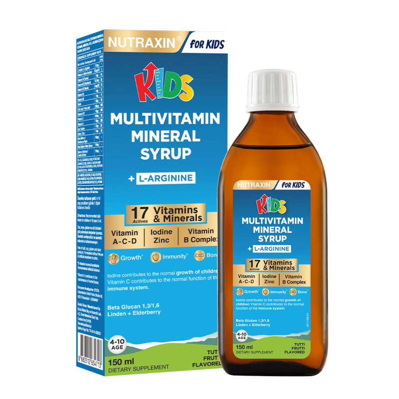 Nutraxin Kids Multivitamin Mineral 150 mlÇocuk SağlığıNutraxinNTRX-KIDSMULTISYRUP150Nutraxin Kids Multivitamin Mineral 150 ml