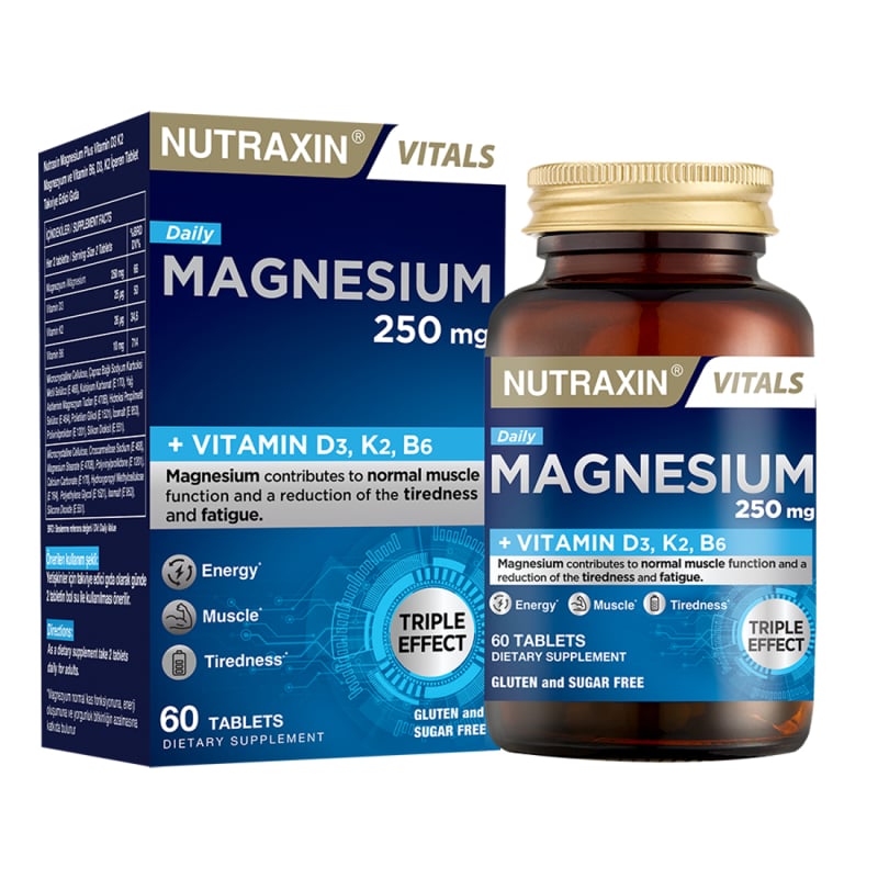 Nutraxin Magnesium 250 mg 60 TabletMagnezyumNutraxinNTRX-MAGNESIUM250-60Nutraxin Magnesium 250 mg 60 Tablet