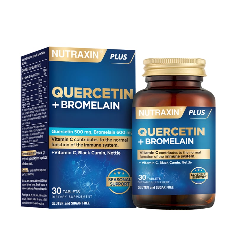 Nutraxin Quercetin + Bromelain 30 TabletAntioksidanNutraxinNTRX-QUERCETIN30Nutraxin Quercetin + Bromelain 30 Tablet