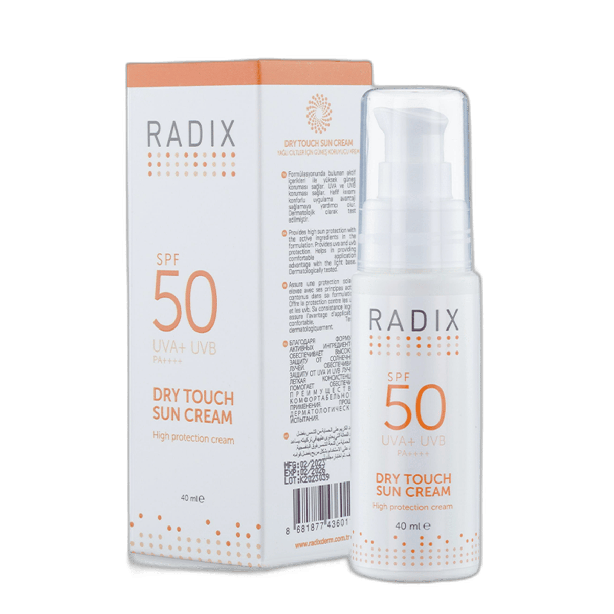 RADIX SPF50 DRY TOUCH SUN CREAM 40 ml tüpGüneş Kremi & JeliJUVECO İLAÇ1MST-14974RADIX SPF50 DRY TOUCH SUN CREAM 40 ml tüp