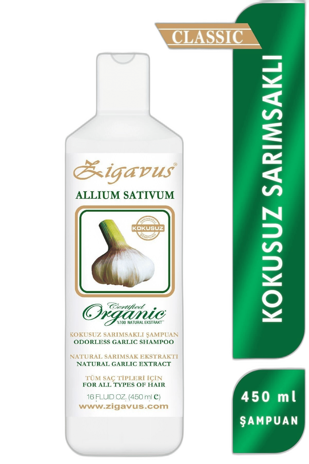 ZIGAVUS SARIMSAKLI SAMPUAN 450 ml şişeSaç Dökülmesi KarşıtıST SAĞLIK1MST-9235ZIGAVUS SARIMSAKLI SAMPUAN 450 ml şişe