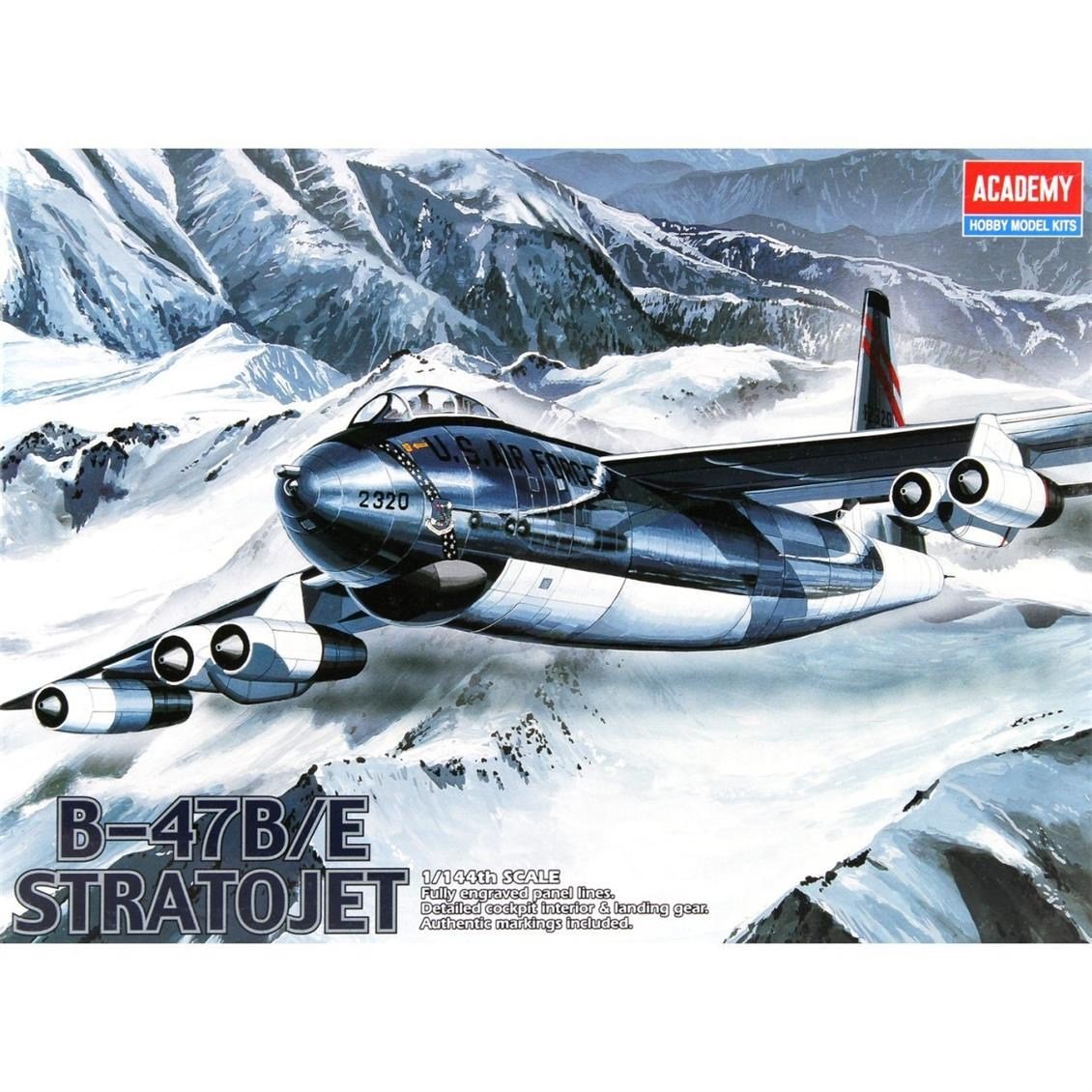 Academy 04443 1/144 Ölçek, B-47B/E Stratojet Savaş Uçağı, Plastik Model Kiti