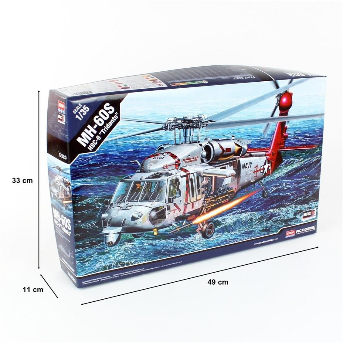 Academy 12120 1/35 Ölçek, MH-60S HSC-9 (Tridents) Helikopter, Plastik Model Kiti