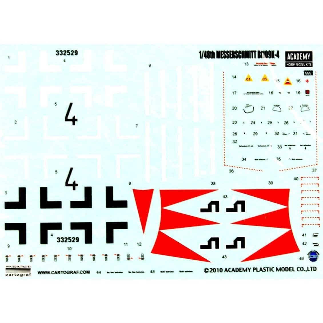 Academy 12228 1/48 Ölçek, Messerschmitt Bf109K-4 Savaş Uçağı, Plastik Model Kiti