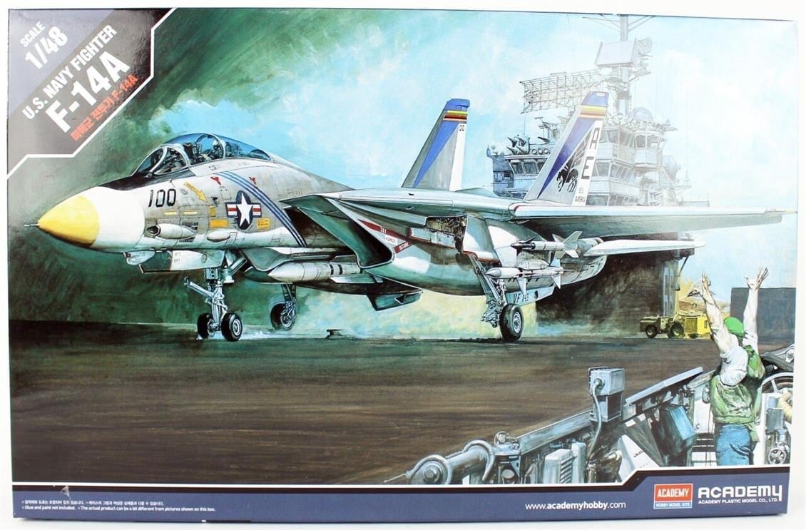 Academy 12253 1/48 Ölçek, Grumman F-14A Tomcat Savaş Uçağı, Plastik Model Kiti