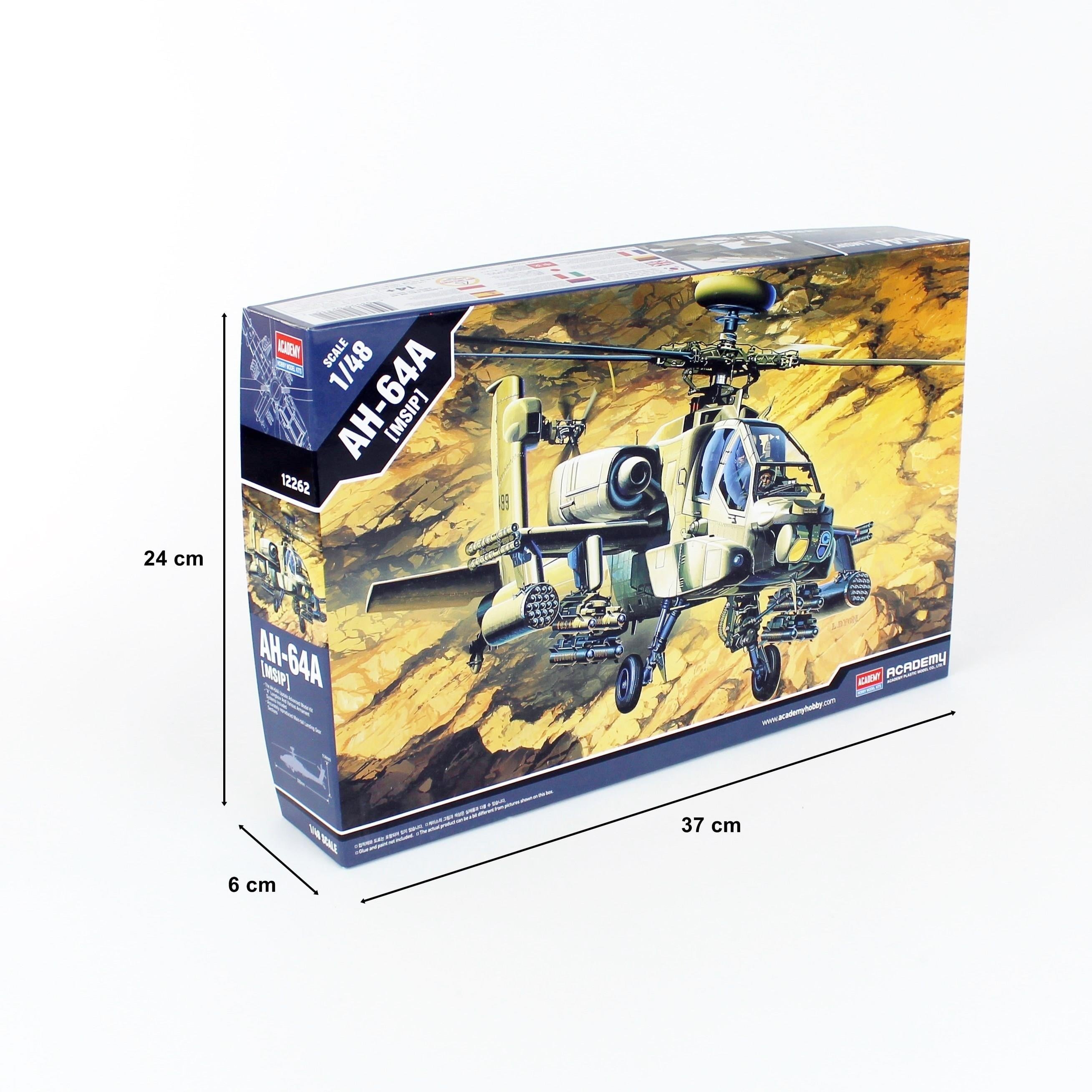 Academy 12262 1/48 Ölçek, AH-64A Apache Helikopter, Plastik Model Kiti