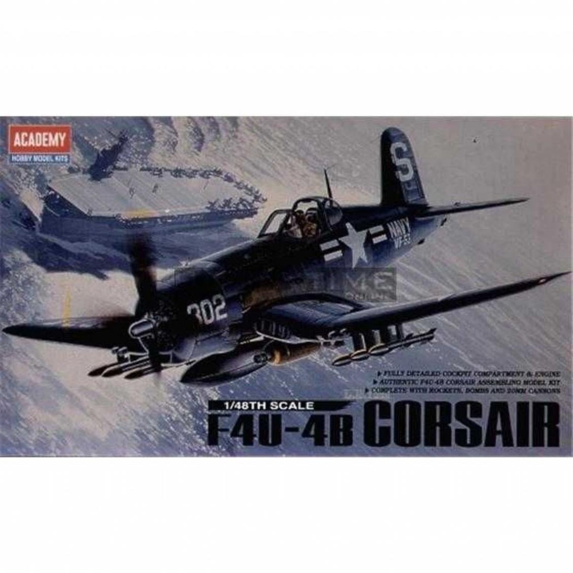 Academy 12267 1/48 Ölçek, F4U-4B Corsair Savaş Uçağı, Plastik Model Kiti