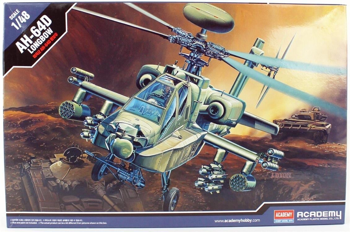 Academy 12268 1/48 Ölçek, AH-64D Longbow Helikopter, Plastik Model Kiti