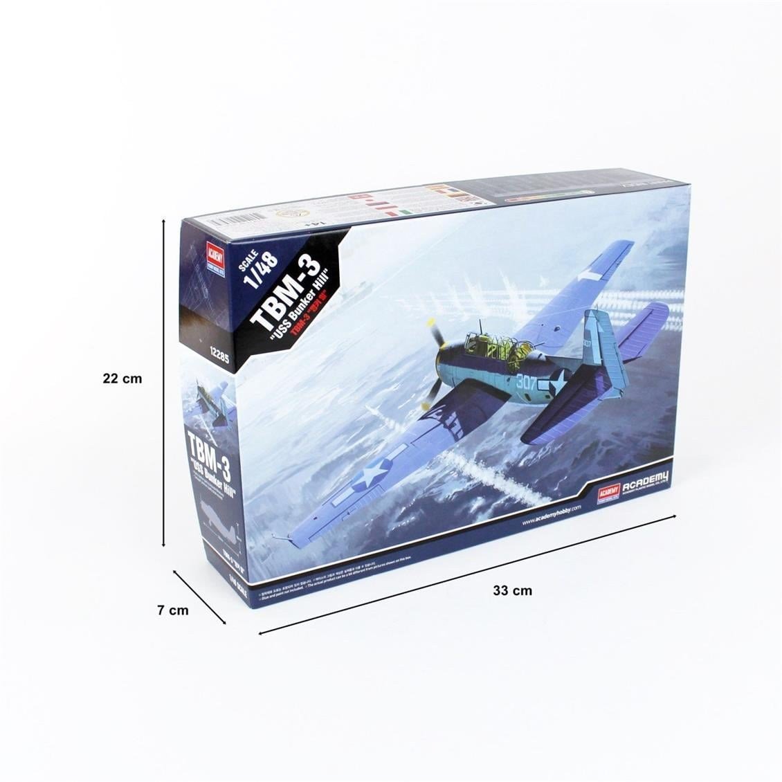 Academy 12285 1/48 Ölçek, TBM-3 (USS Bunkerhill) Savaş Uçağı, Plastik Model Kiti