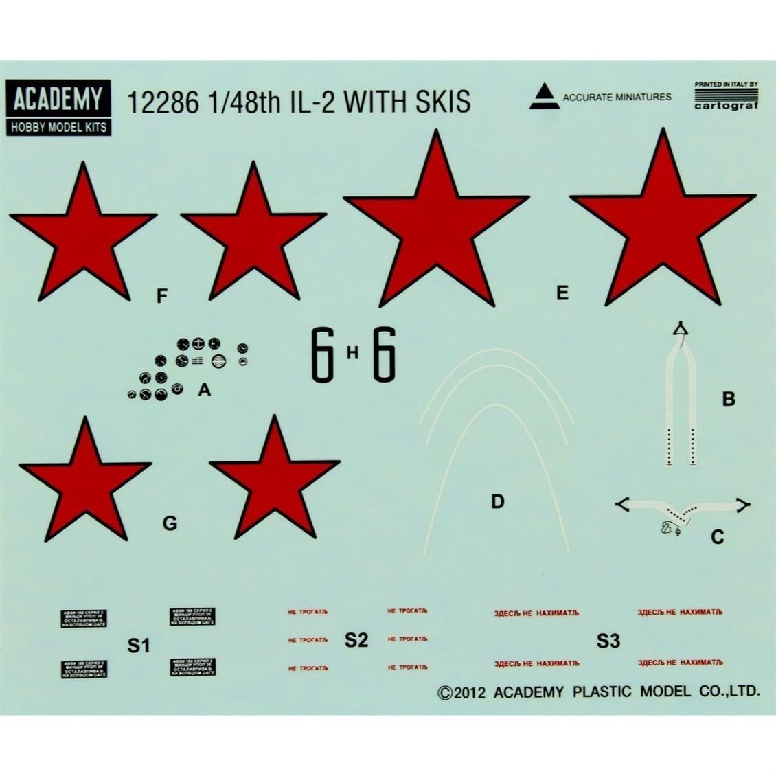 Academy 12286 1/48 Ölçek, IL-2 Stormovik W/SKIS, Plastik Model Kiti