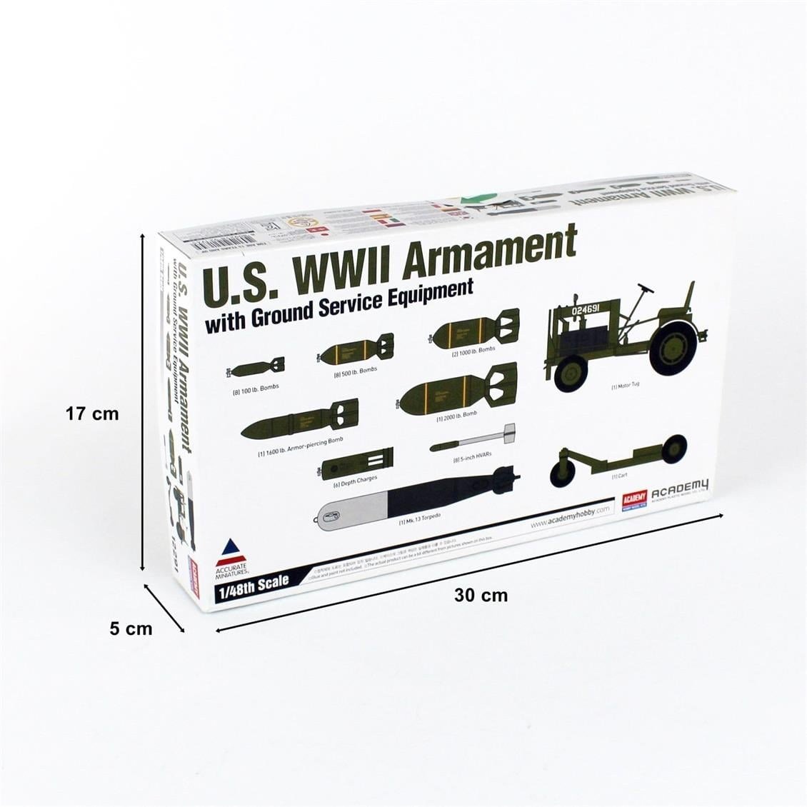 Academy 12291 1/48 Ölçek, WWII ABD Silah ve Cephane, Plastik Maket Seti