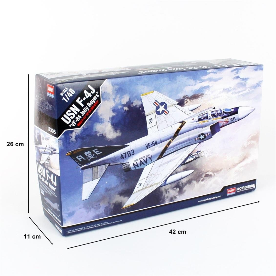 Academy 12305 1/48 Ölçek, ABD Donanması F-4J Phantom II VF-84 Jolly Rogers Savaş Uçağı, Plastik Model Kiti
