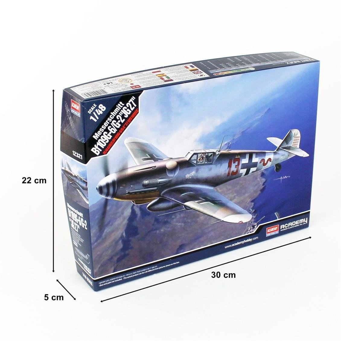 Academy 12321 1/48 Ölçek, Messerschmitt Bf109G-6/G-2 (JG 27) Savaş Uçağı, Plastik Model Kiti