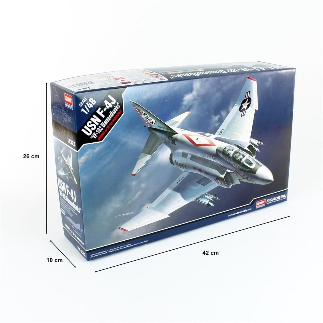 Academy 12323 1/48 Ölçek, USN F-4J VF-102 Diamondbacks Savaş Uçağı, Plastik Model Kiti