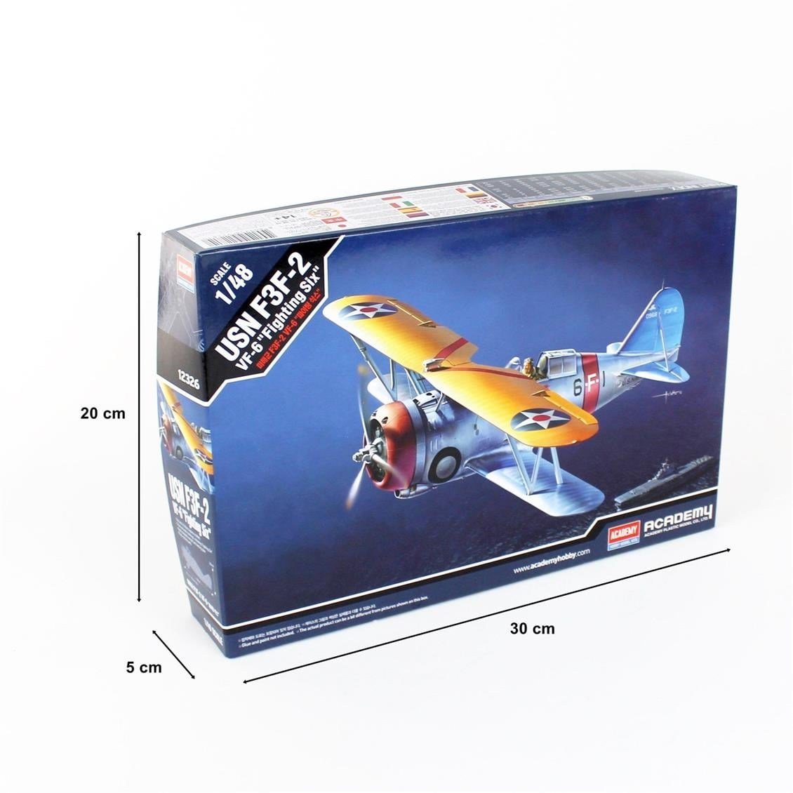 Academy 12326 1/48 Ölçek, USN F3F-2 VF-6 (Fighting Six) Savaş Uçağı, Plastik Model Kiti