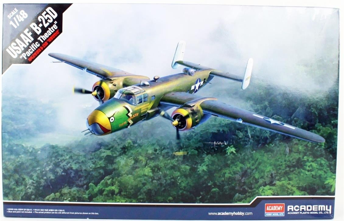 Academy 12328 1/48 Ölçek, USAAF B-25D (Pacific Theatre) Savaş Uçağı, Plastik Model Kiti
