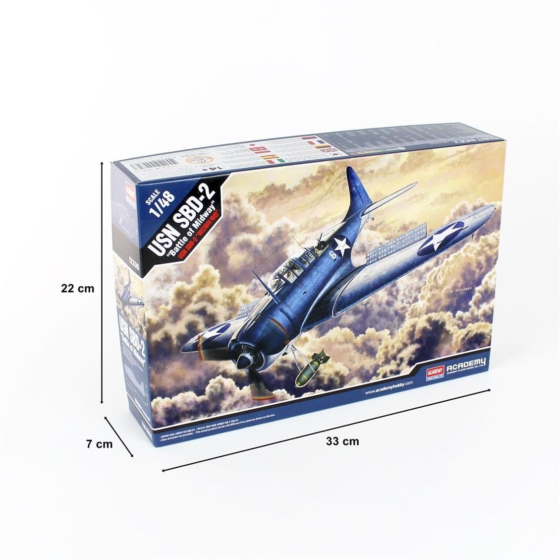 Academy 12335 1/48 Ölçek, USN SBD-2 (Midway) Savaş Uçağı, Plastik Model Kiti
