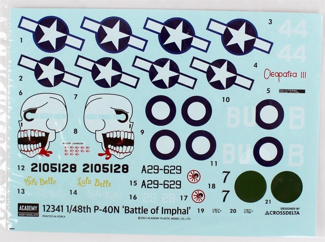 Academy 12341 1/48 Ölçek, USAAF P-40N (Battle ofImphal) Savaş Uçağı, Plastik Model Kiti