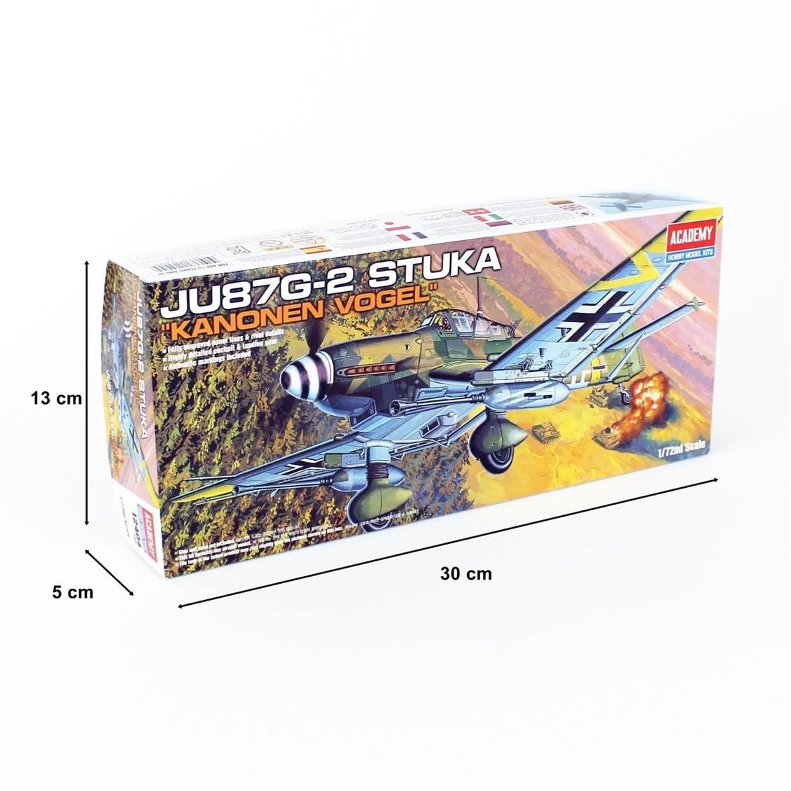 Academy 12404 1/72 Ölçek, Ju 87G-2 Stuka (Kanonen Vogel) Savaş Uçağı, Plastik Model Kiti