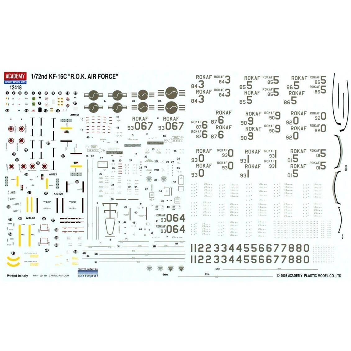 Academy 12418 1/72 Ölçek, KF-16 Savaş Uçağı, Plastik Model Kiti