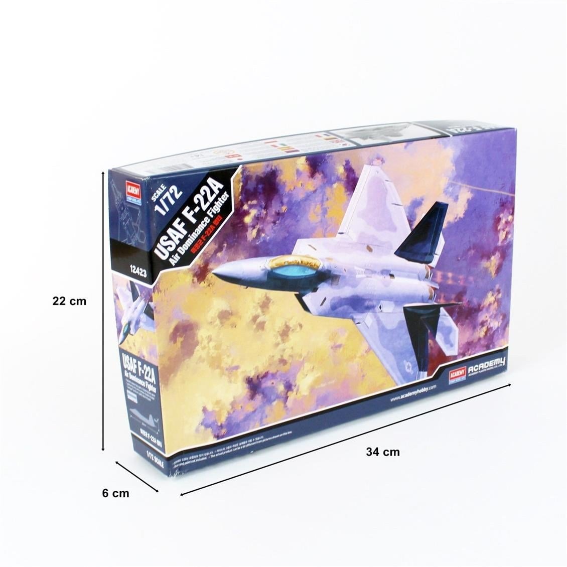 Academy 12423 1/72 Ölçek, ABD Hava Kuvvetleri F-22 Savaş Uçağı, Plastik Model Kiti