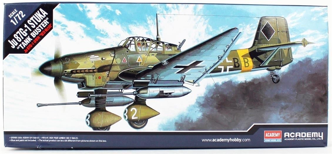 Academy 12450 1/72 Ölçek, Junkers JU-87 G Stuka (Tank Avcısı) Savaş Uçağı, Plastik Model Kiti