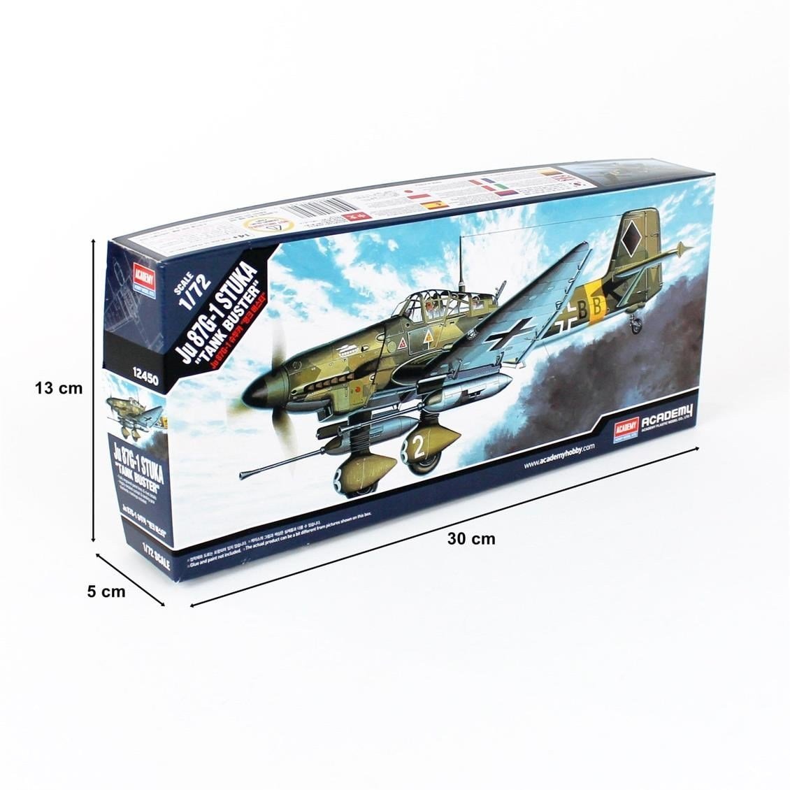 Academy 12450 1/72 Ölçek, Junkers JU-87 G Stuka (Tank Avcısı) Savaş Uçağı, Plastik Model Kiti