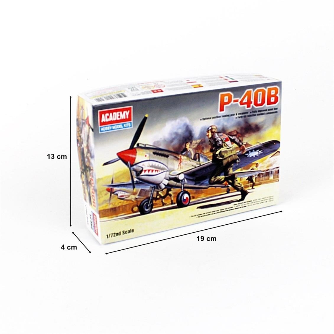 Academy 12456 1/72 Ölçek, Curtiss P-40B Savaş Uçağı, Plastik Model Kiti