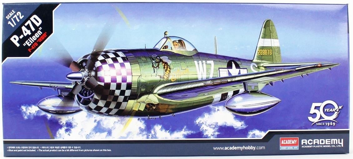 Academy 12474 1/72 Ölçek, P-47D Thunderbolt (Eileen) Savaş Uçağı, Plastik Model Kiti