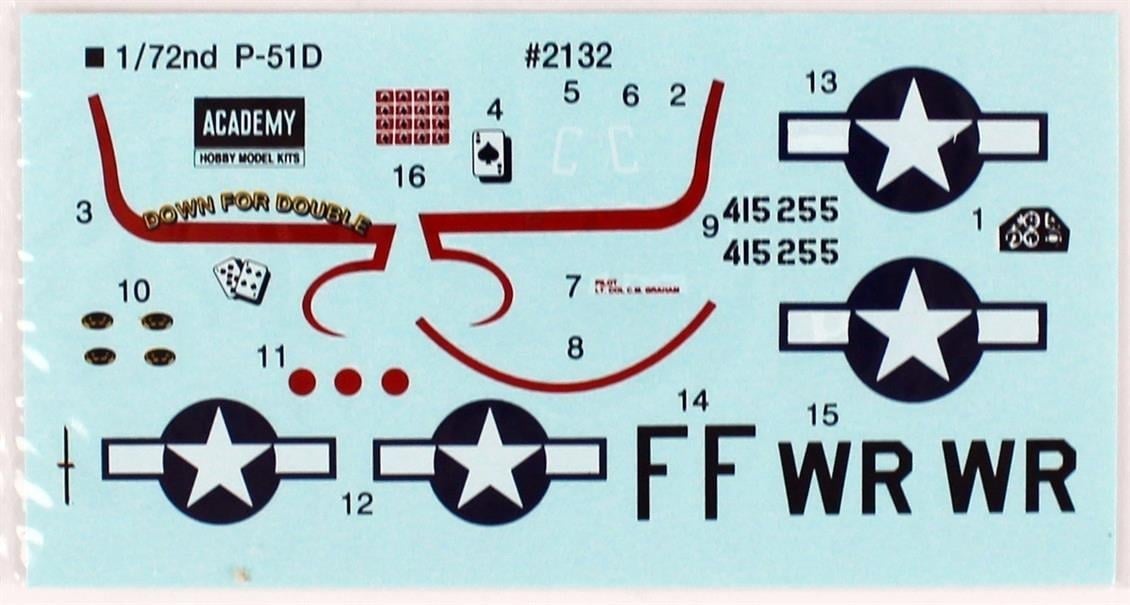 Academy 12485 1/72 Ölçek, P-51D Mustang Savaş Uçağı, Plastik Model Kiti