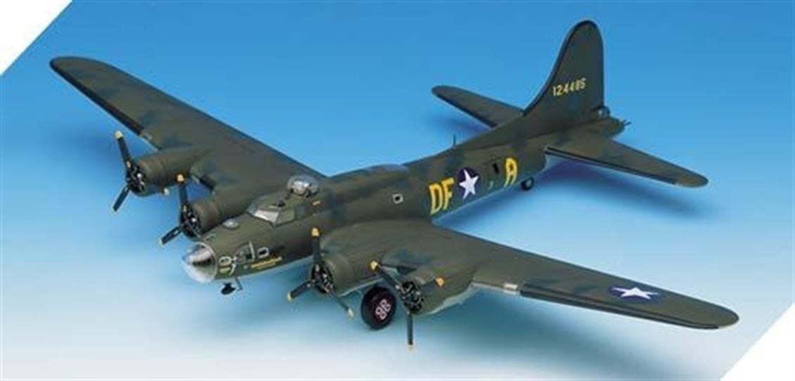 Academy 12495 1/72 Ölçek, B-17F Flying Fortress (Memphis Belle) Savaş Uçağı, Plastik Model Kiti
