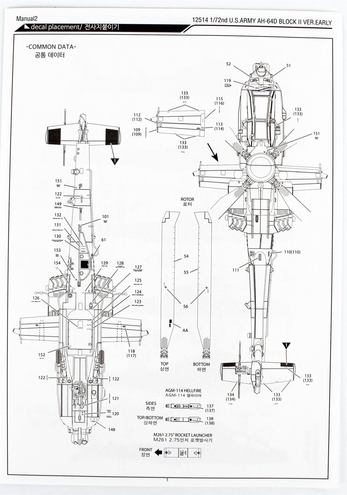 Academy 12514 1/72 Ölçek, AH-64D Block II Helikopter, Plastik Model Kiti