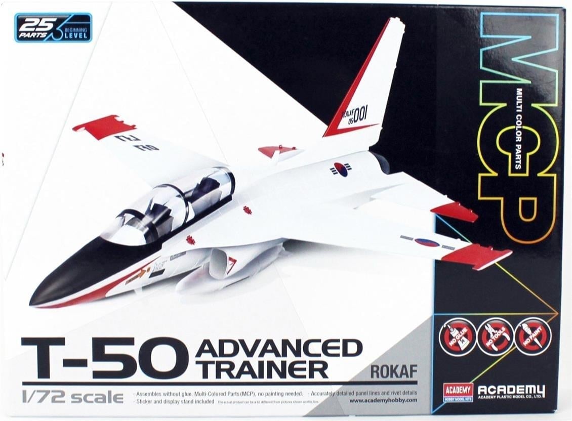 Academy 12519 1/72 Ölçek, ROKAF T-50 Advanced Trainer Eğitim Uçağı Demonte, Plastik Kiti