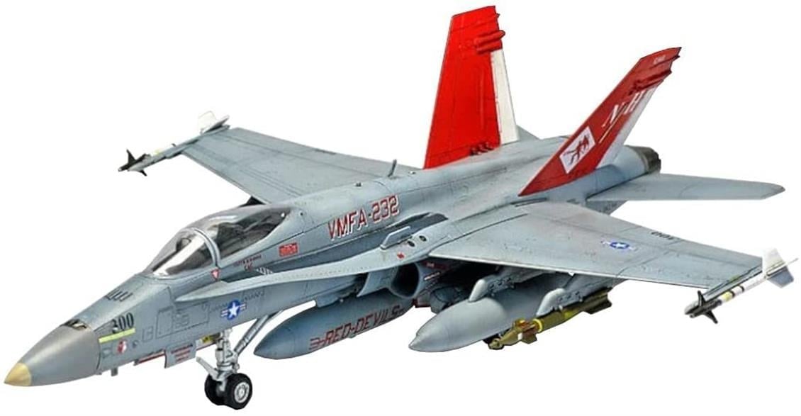 Academy 12520 1/72 Ölçek, USMC F/A-18+ (VMFA-232 Red Devils) Savaş Uçağı, Plastik Model Kiti