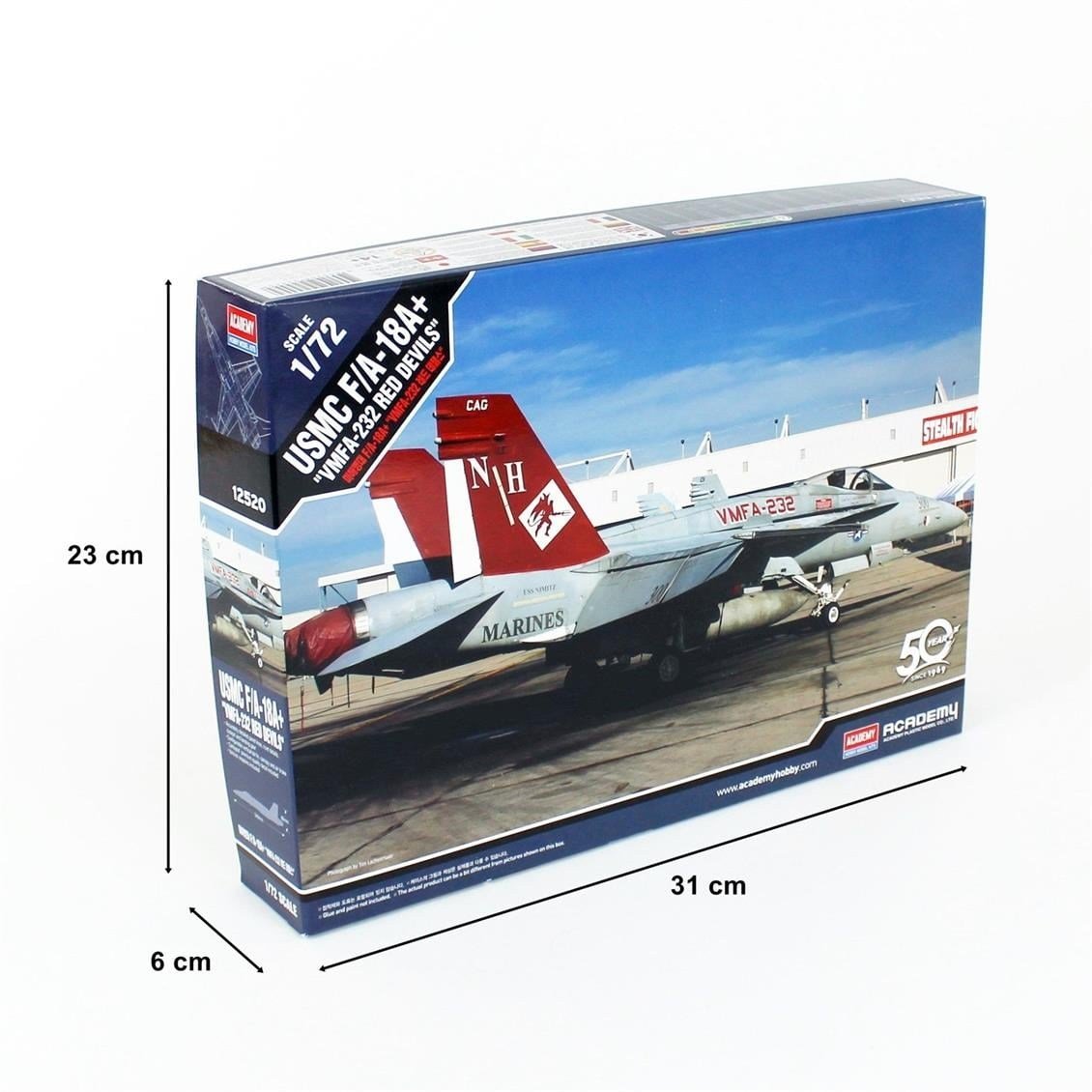 Academy 12520 1/72 Ölçek, USMC F/A-18+ (VMFA-232 Red Devils) Savaş Uçağı, Plastik Model Kiti