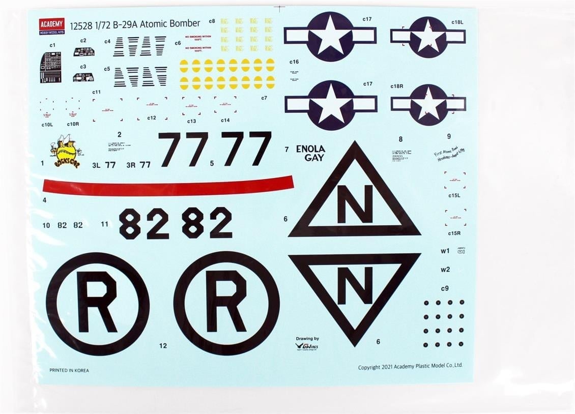 Academy 12528 1/72 Ölçek, USAAF B-29A (Enola Gay & Bockscar) Savaş Uçağı, Plastik Model Kiti