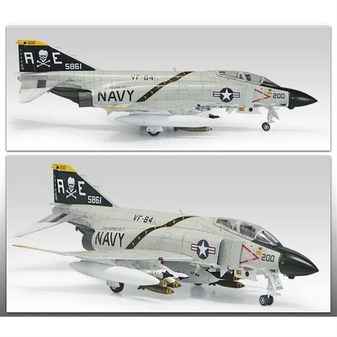 Academy 12529 1/72 Ölçek, USN F-4J (VF-84 Jolly Rogers) Savaş Uçağı, Plastik Model Kiti