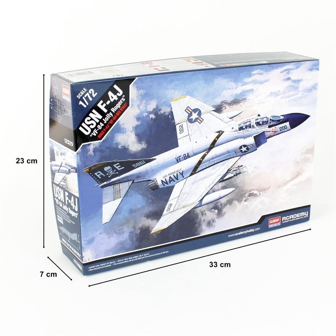 Academy 12529 1/72 Ölçek, USN F-4J (VF-84 Jolly Rogers) Savaş Uçağı, Plastik Model Kiti