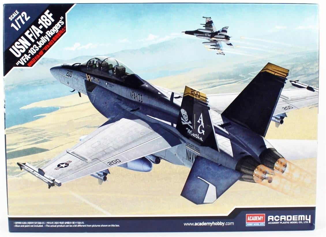 Academy 12535 1/72 Ölçek, USN F/A-18F Savaş Uçağı, Plastik Model Kiti