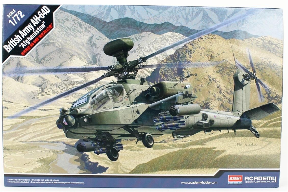Academy 12537 1/72 Ölçek, AH-64D Royal Army (Afganistan) Helikopter, Plastik Model Kiti