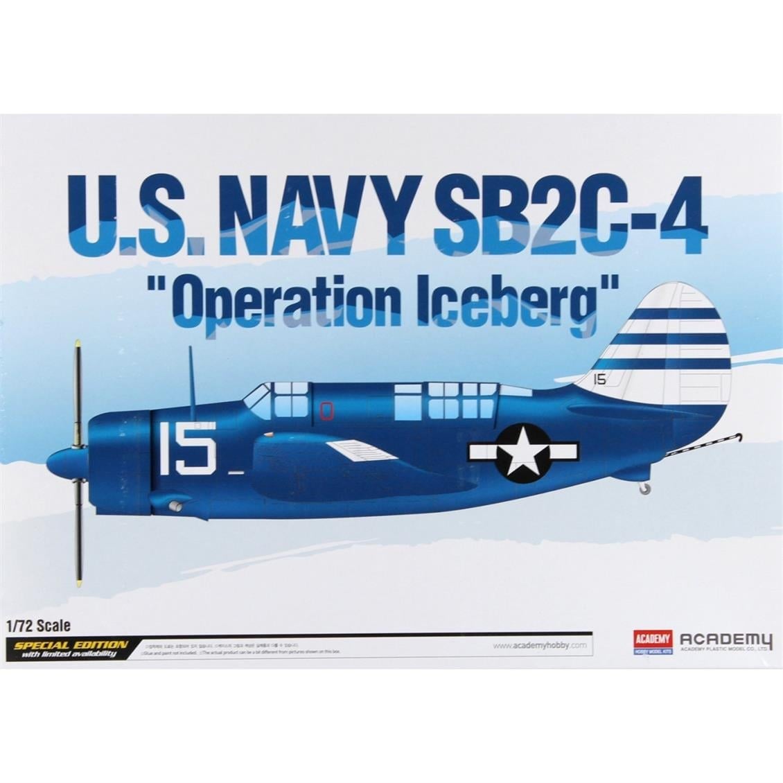 Academy 12545 1/72 Ölçek, U.S. Navy SB2C-4 (Operation Iceberg) Savaş Uçağı, Plastik Model Kiti