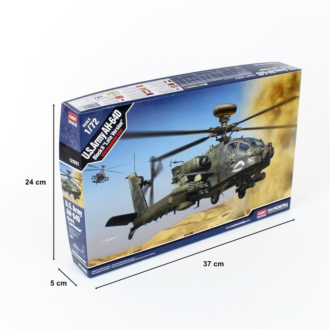 Academy 12551 1/72 Ölçek, ABD Kara Kuvettleri AH-64D Blok II Geç Dönem Helikopter, Plastik Model Kiti