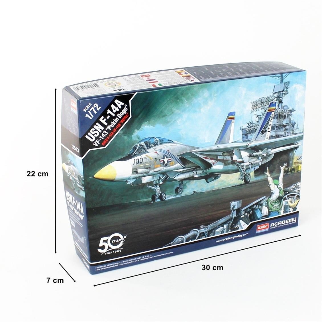 Academy 12563 1/72 Ölçek, USN F-14A (VF-143 Pukin Dogs) Savaş Uçağı, Plastik Model Kiti